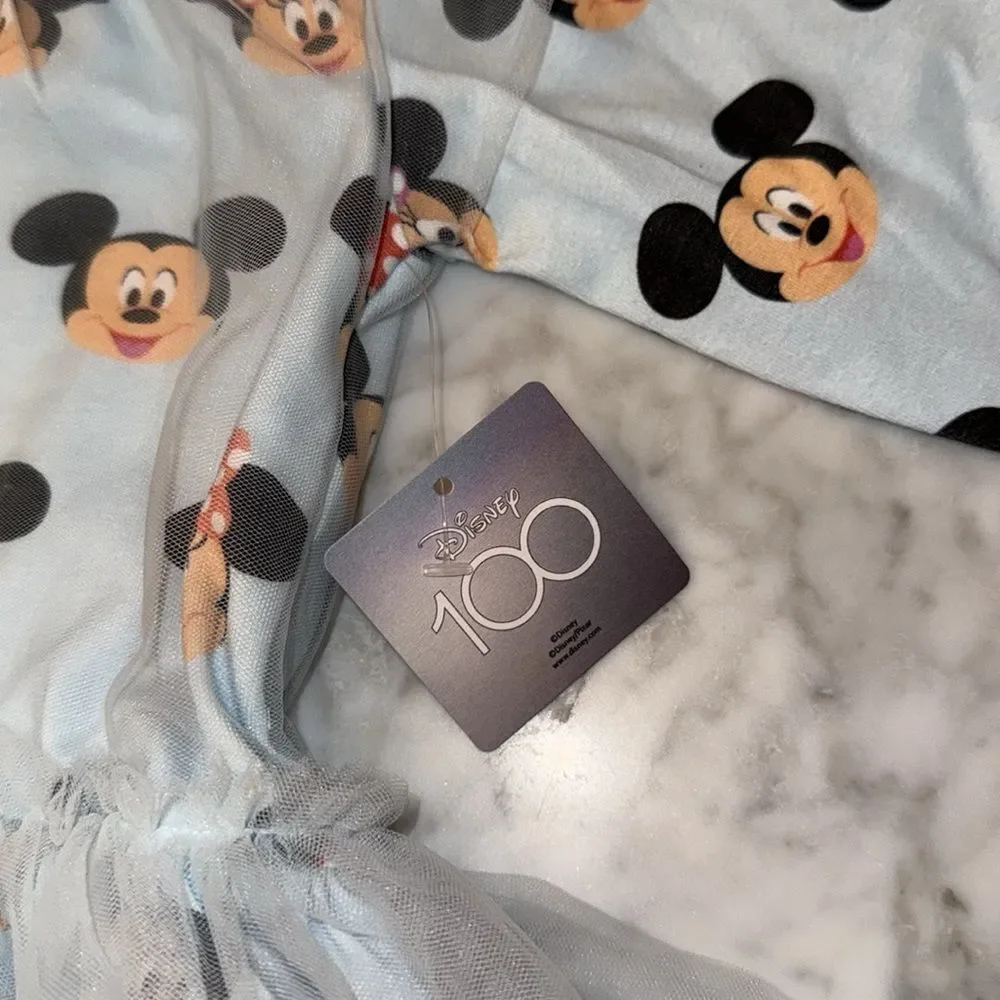 NWT Monica & Andy Disney 100 Collection Blue Baby Dress with Tulle 6/9M - Picture 4 of 11